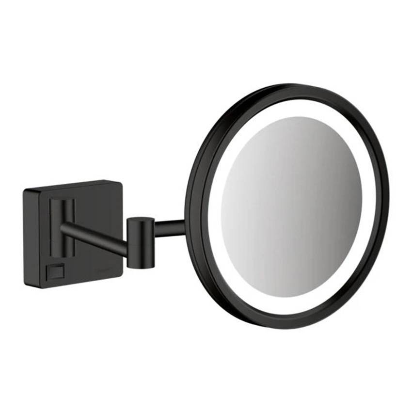 Косметическое зеркало Hansgrohe AddStoris 41790670 с подсветкой черный, матовый изображение