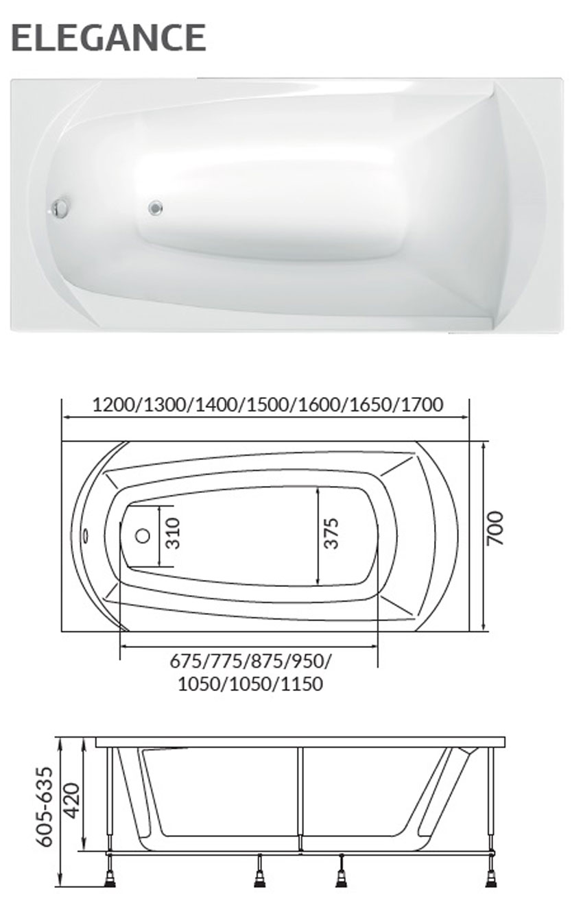 Ванна акриловая 1Marka Elegance 160x70 изображение