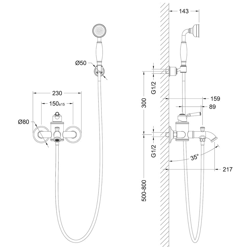 Смеситель для ванны с душем Timo Arisa 5314/00Y хром изображение