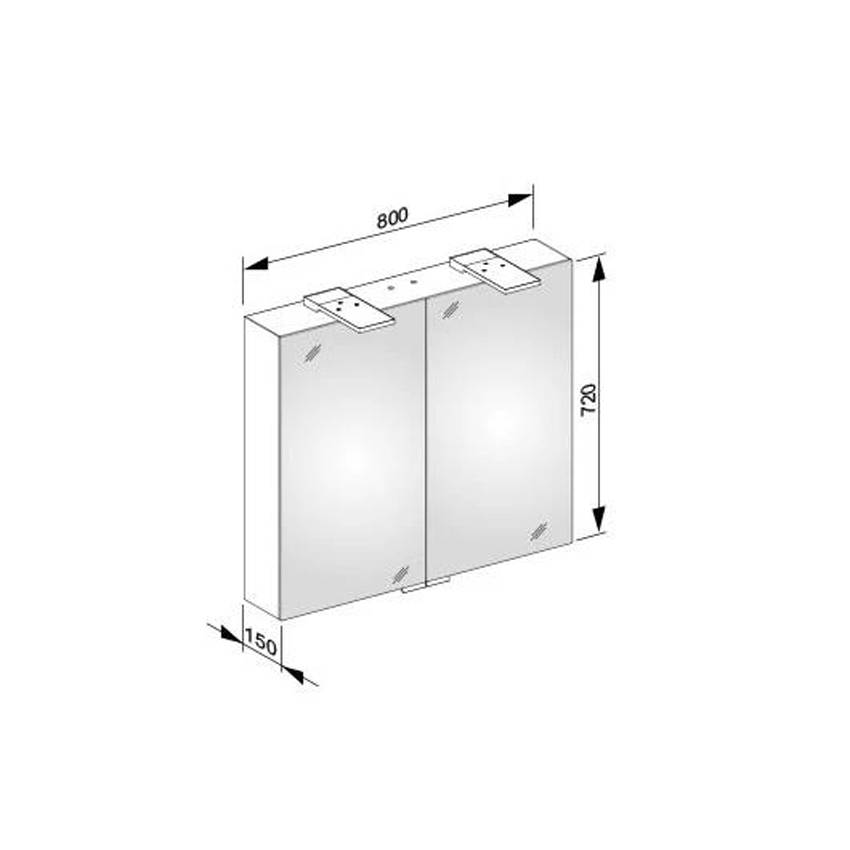Зеркальный шкаф Keuco Royal 15 80x70 14403171301 изображение