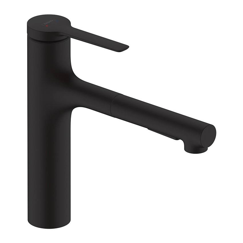 Смеситель для кухни Hansgrohe Zesis M33 74801670 с вытяжным душем, матовый черный