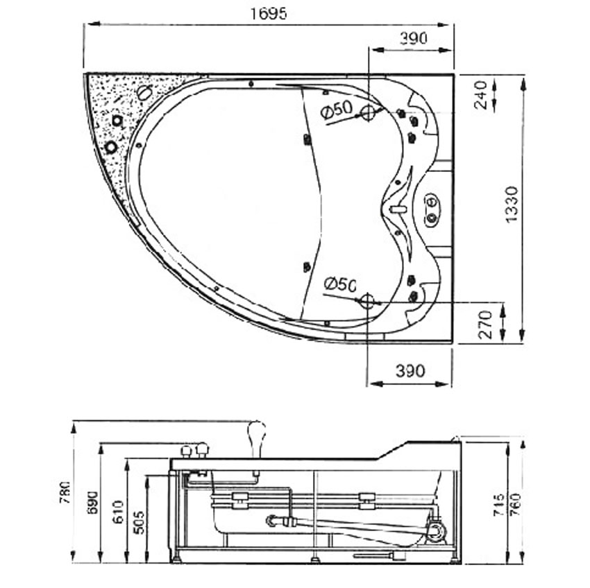 Ванна акриловая Gemy G9086 B R изображение