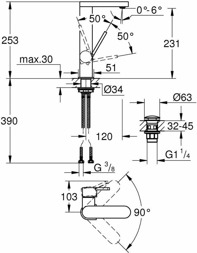 Смеситель для раковины Grohe Plus 23873003 изображение