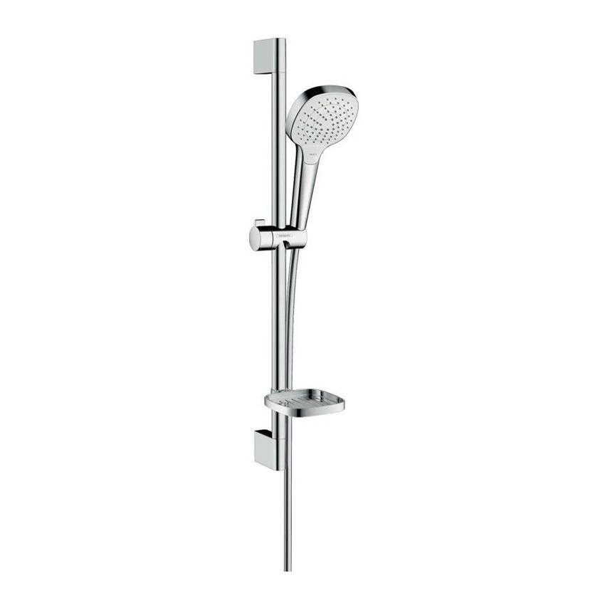 Душевой набор Hansgrohe Croma Select E 26586400, Vario со штангой 65 см и мыльницей, белый/хром