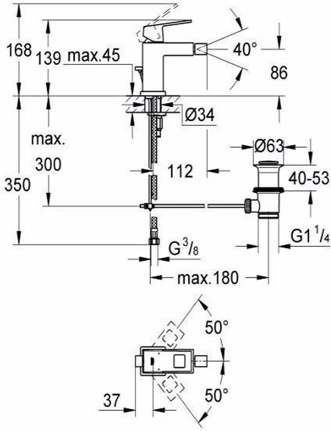 Смеситель для биде Grohe Eurocube 23138000 изображение