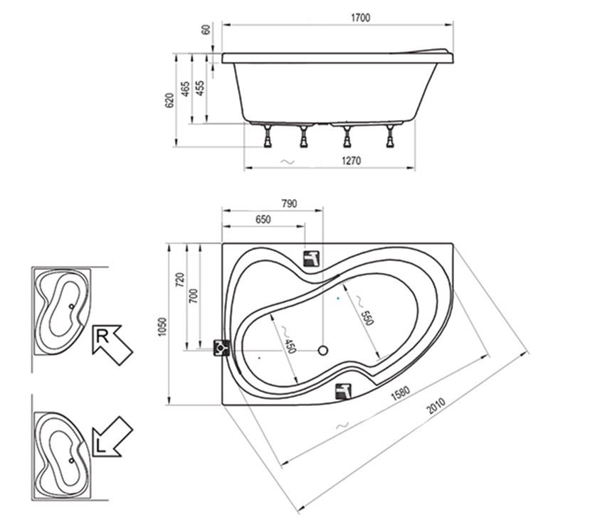 Ванна акриловая Ravak Rosa II 170x105L изображение