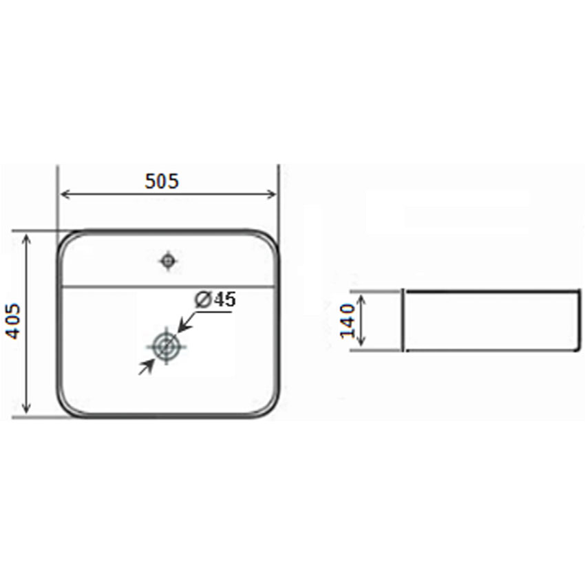 Раковина накладная TIMO Inari TK-505 дополнительная картинка
