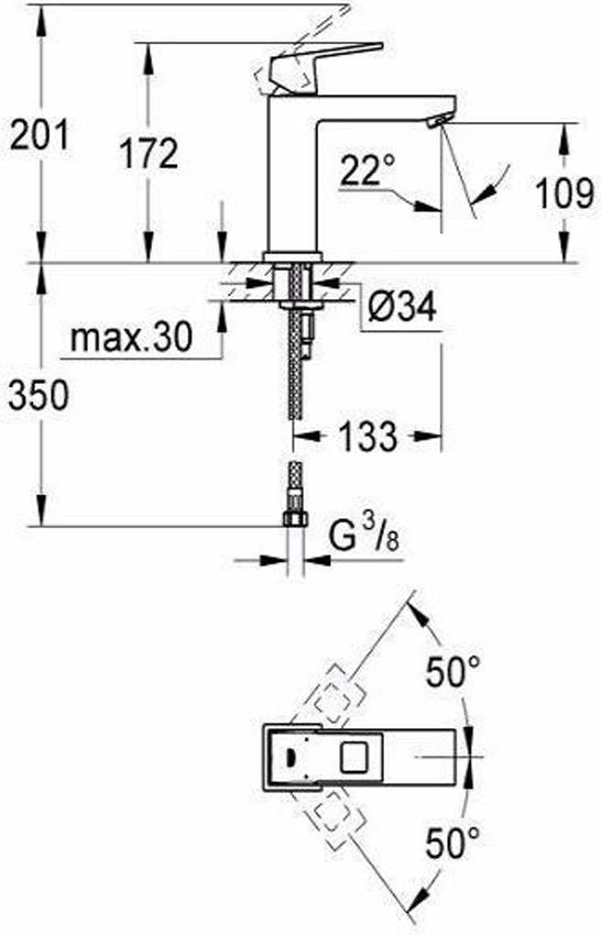 Смеситель для раковины Grohe Eurocube 23446000 изображение