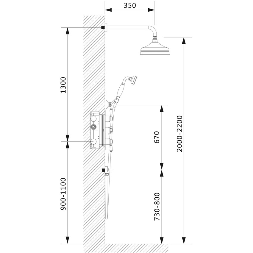Душевая система встроенная с термостатом Timo Nelson SX-1390/00SM хром изображение