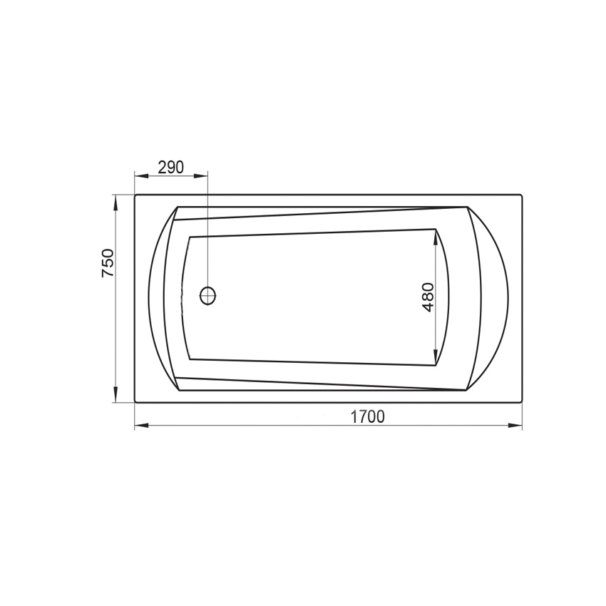 Ванна акриловая Ravak DOMINO 170х75 изображение