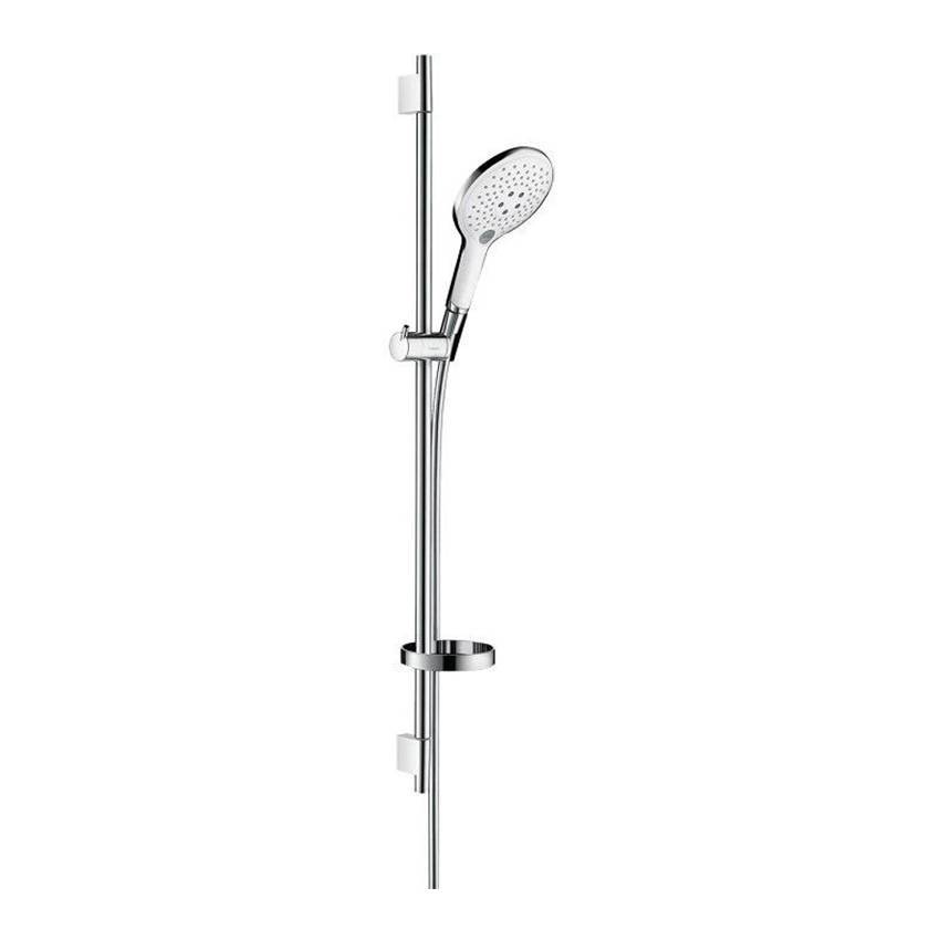 Душевой гарнитур Hansgrohe Raindance Select S 150 3iet 27803400 со штангой 90 см и мыльницей, белый/хром