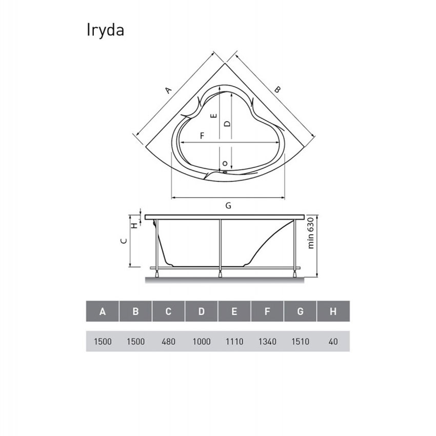 Ванна акриловая Vayer Iryda 150x150 изображение