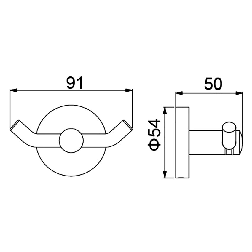 Крючок двойной Timo Saona 13012/17 золото матовое изображение