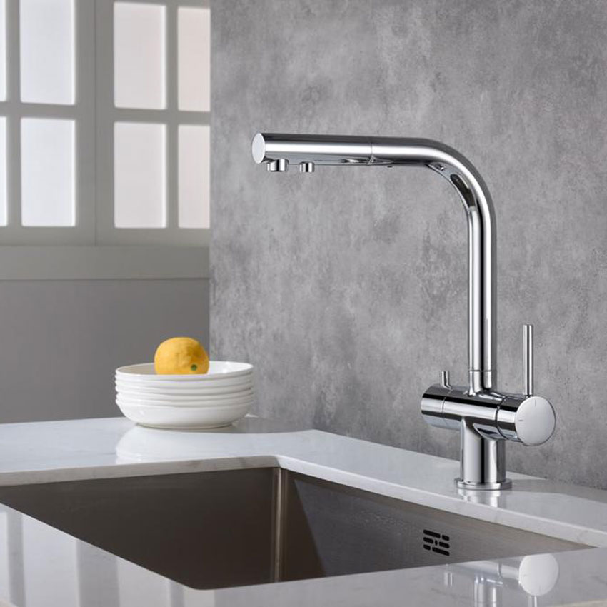 Смеситель для кухни с подключением фильтра и выдвижной лейкой Timo Saona 2356/00FL хром изображение