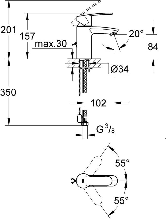 Смеситель для раковины Grohe Eurostyle Cosmopolitan 3355720E изображение