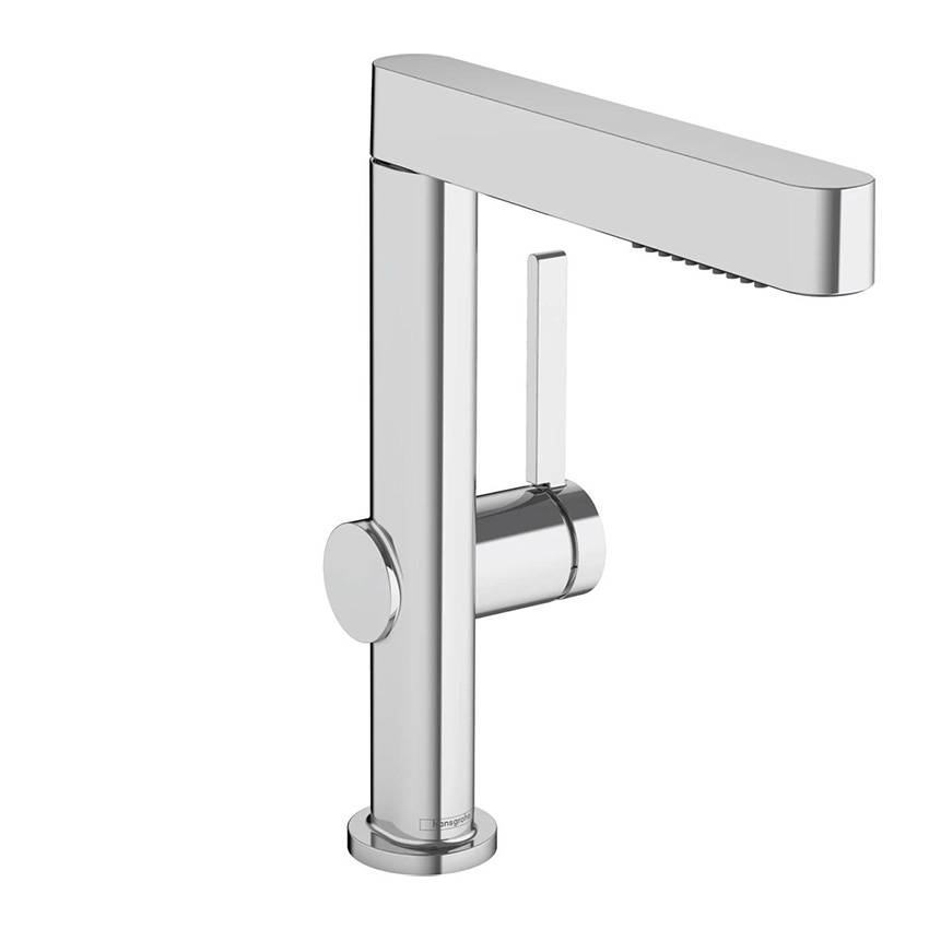 Смеситель для раковины Hansgrohe Finoris 76063000 с вытяжным душем 2jet, со сливным клапаном Push-Open, хром