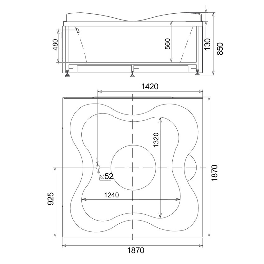 Ванна акриловая Gemy G9089 O R изображение
