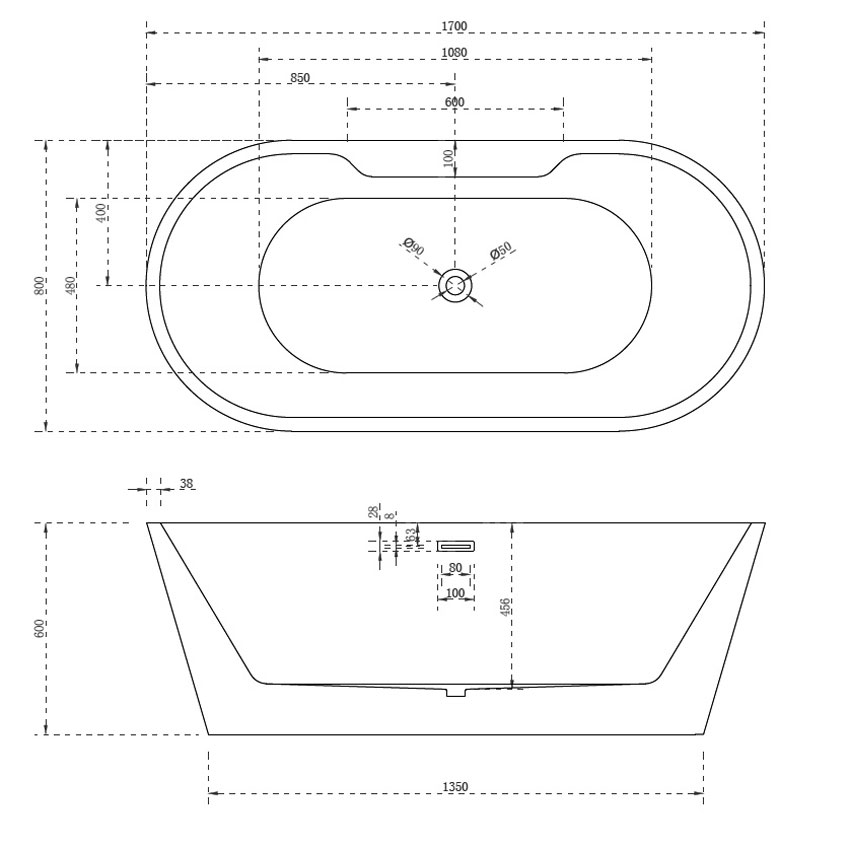 Ванна акриловая Abber AB9299 170 изображение