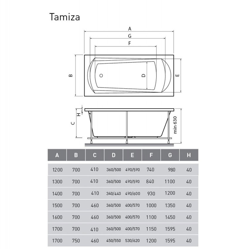 Ванна акриловая Relisan Tamiza 140x70 изображение