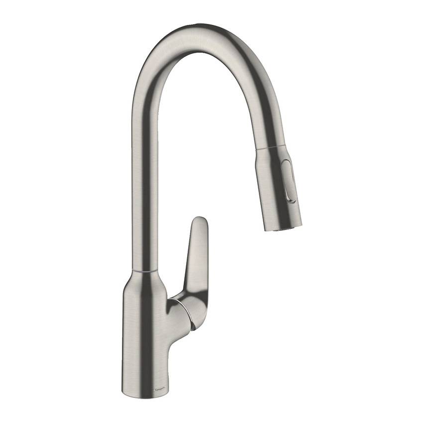 Смеситель для кухни Hansgrohe Focus M42 с вытяжным изливом сталь (71800800)