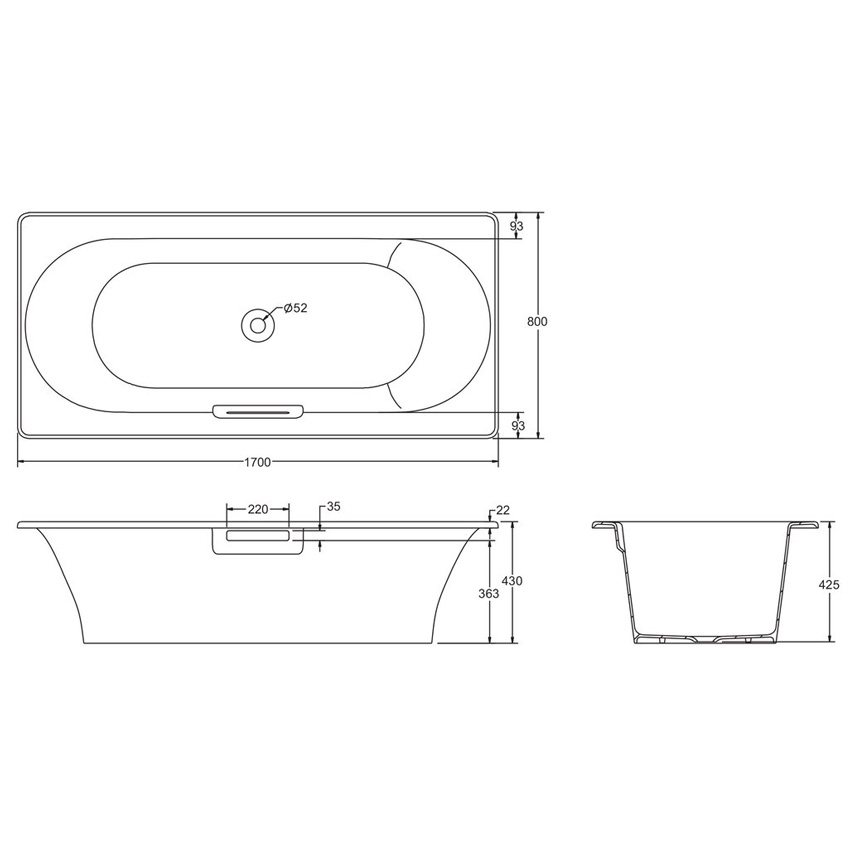 Ванна чугунная Jacob Delafon Volute 170x80 изображение