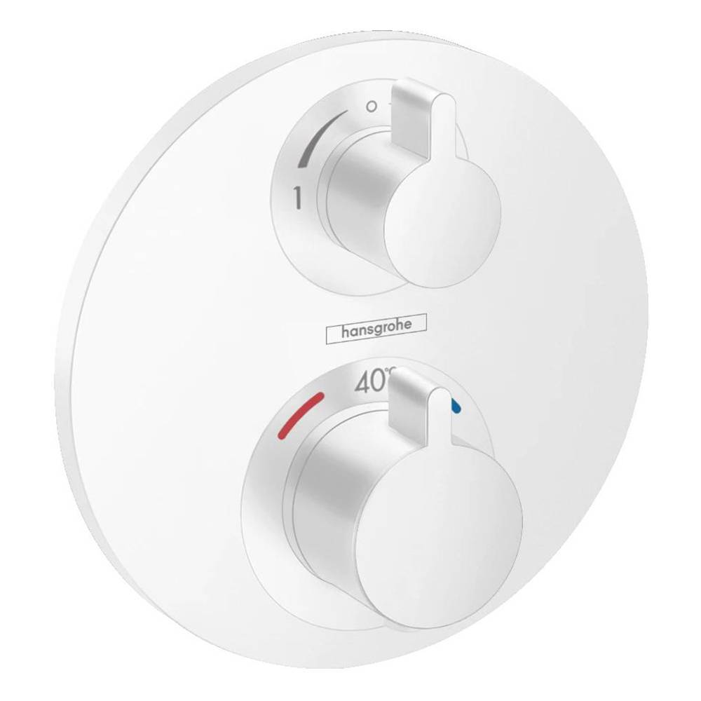Термостатический смеситель для душа Hansgrohe Ecostat S (внешняя часть) матовый белый (15758700)