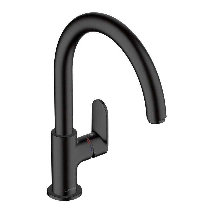 Кухонный смеситель 260 однорычажный с поворотным изливом Hansgrohe Vernis Blend M35 71870670 черный