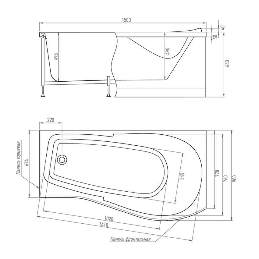 Ванна акриловая Timo Vino1590R изображение