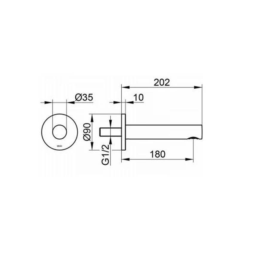 Излив для ванны Keuco IXMO 59545010101 180 мм изображение