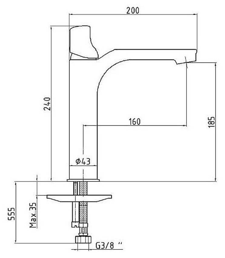 Смеситель для раковины E.C.A. Myra 104508983EX изображение