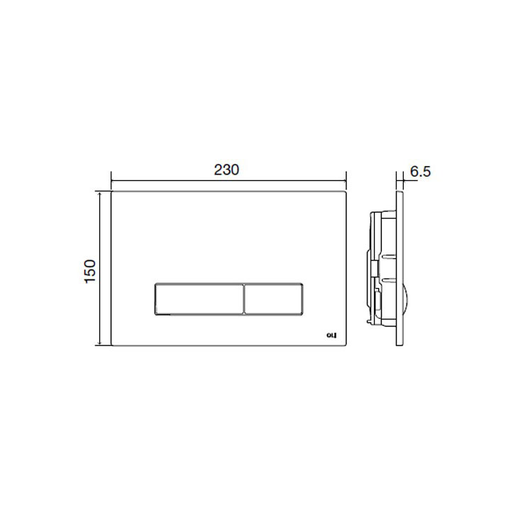 Кнопка смыва механическая Oli двойная Glam OLIpure пластиковая хром глянцевый OLI изображение