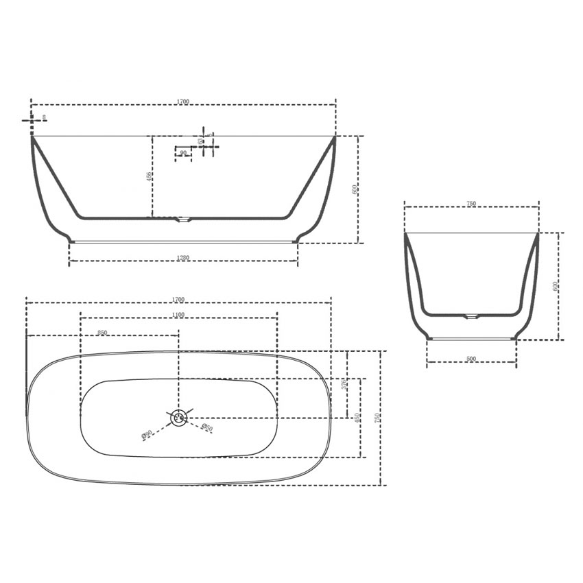 Ванна акриловая Abber AB9260 изображение