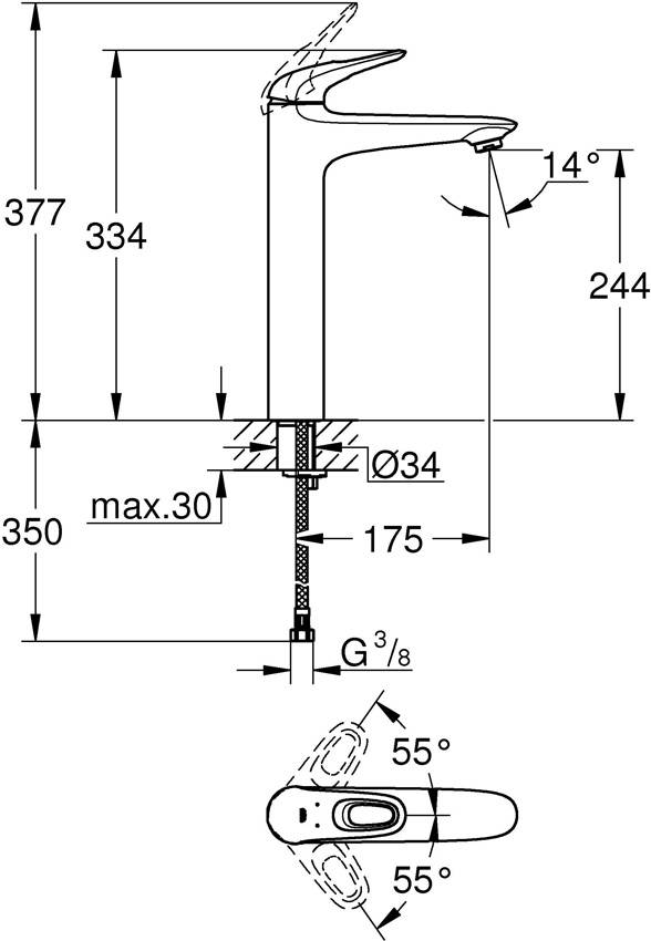 Смеситель для раковины Grohe Eurostyle 2015 23570LS3 изображение