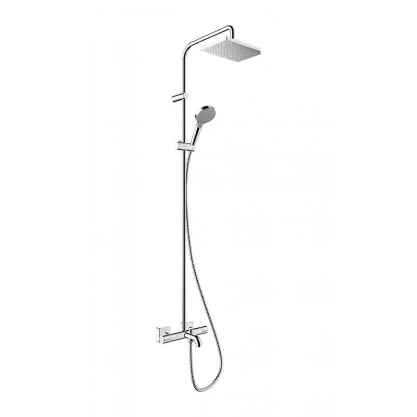 Душевая система Showerpipe 230 1jet с термостатом для ванны Hansgrohe Vernis Shape 26284000 хром