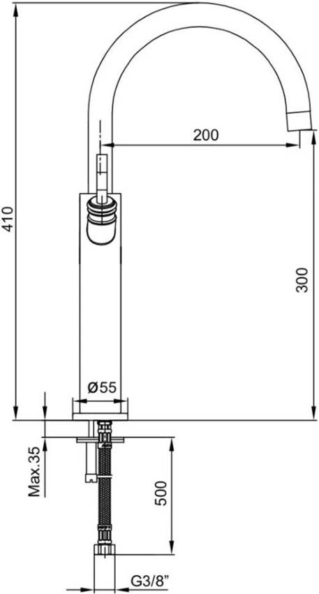 Смеситель для раковины E.C.A Ottaman 102208614EX изображение