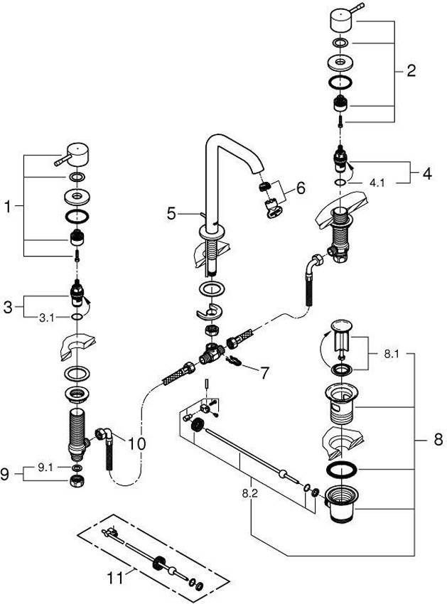 Смеситель для раковины Grohe Essence 20299001 изображение