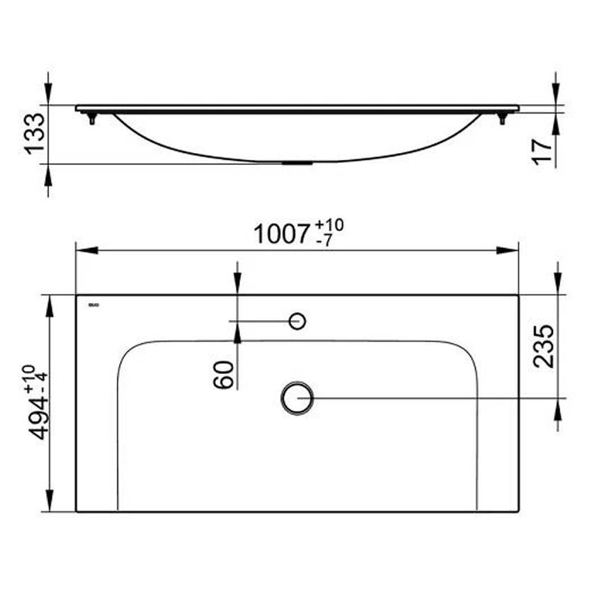 Мебельная раковина Keuco Plan 32970311001, 100,7x49,4 изображение