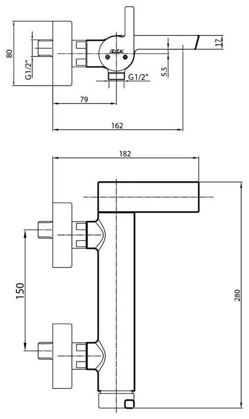 Смеситель для ванны E.C.A. Icon 102102478HEX изображение