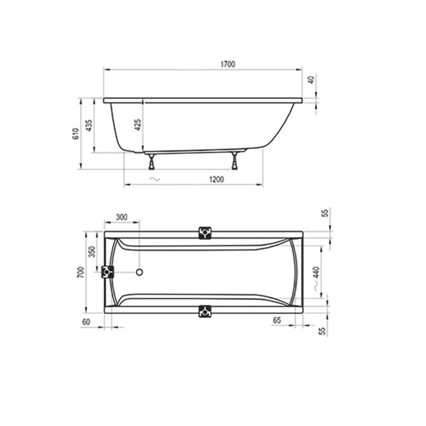 Ванна акриловая Ravak Classic 170x70 изображение