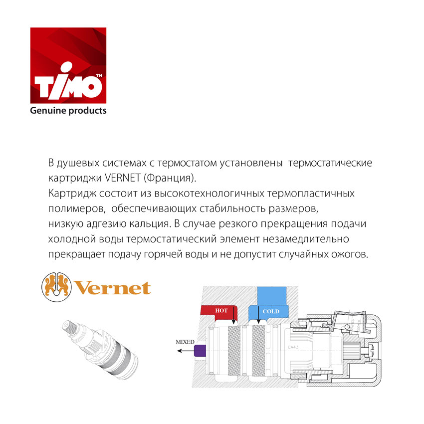 Душевая стойка с термостатом Timo Tetra-thermo SX-0169/17 золото матовое изображение