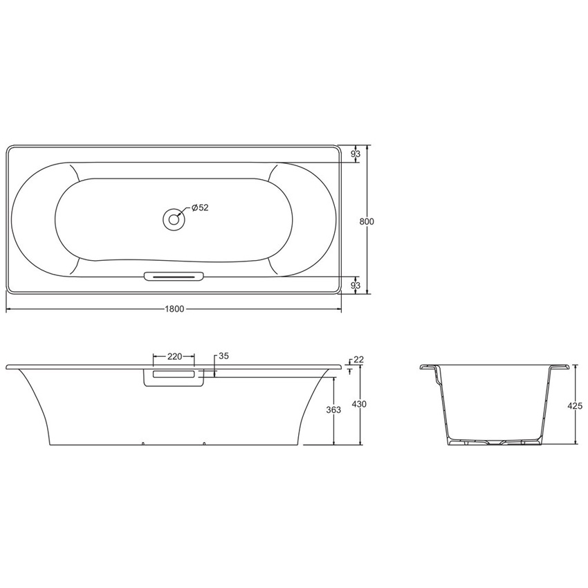 Ванна чугунная Jacob Delafon Volute 180x80 изображение