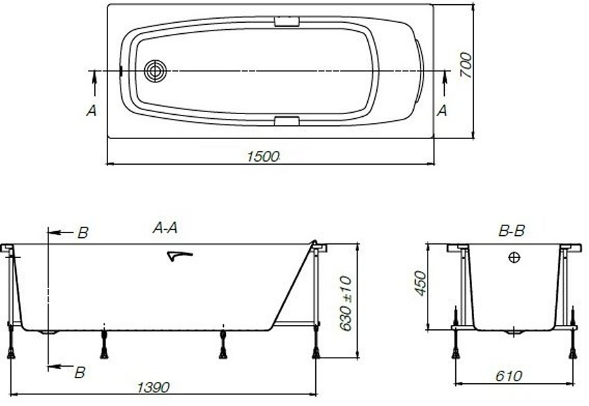 Ванна акриловая Roca Sureste 150х70 изображение