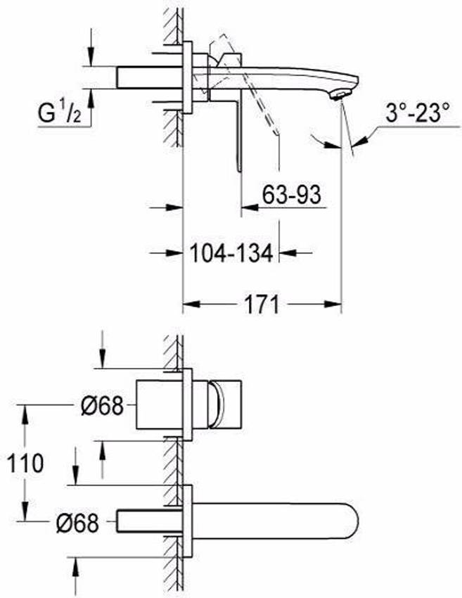 Встраиваемый смеситель Grohe Eurostyle Cosmopolitan 19571002 изображение