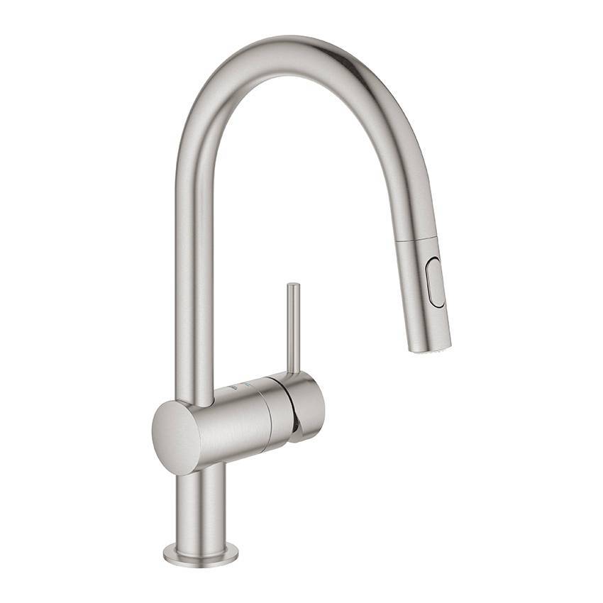 Смеситель для кухни Grohe Minta 32321DC2 с выдвижным изливом, суперсталь