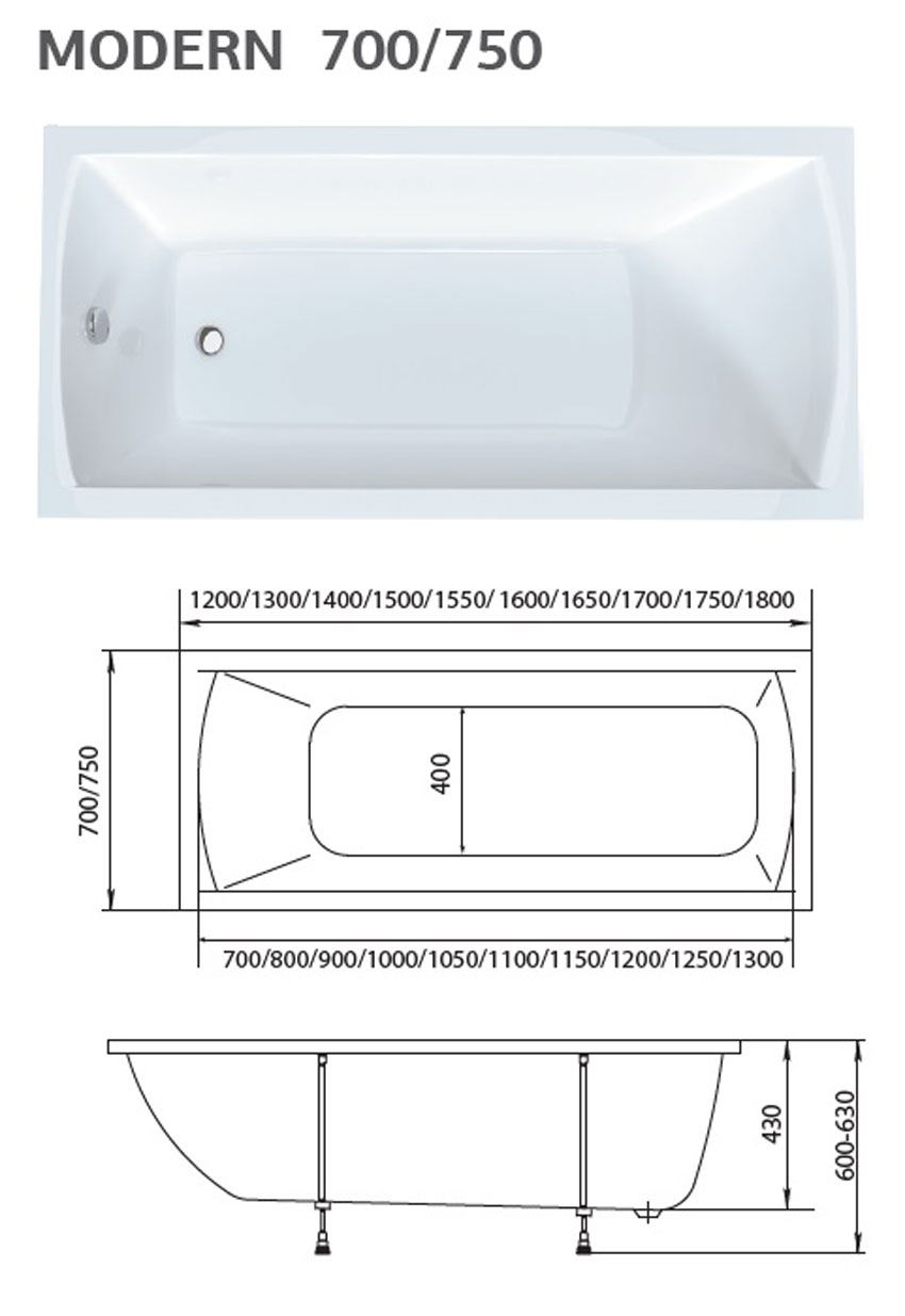 Ванна акриловая Marka One Modern 170x75 изображение