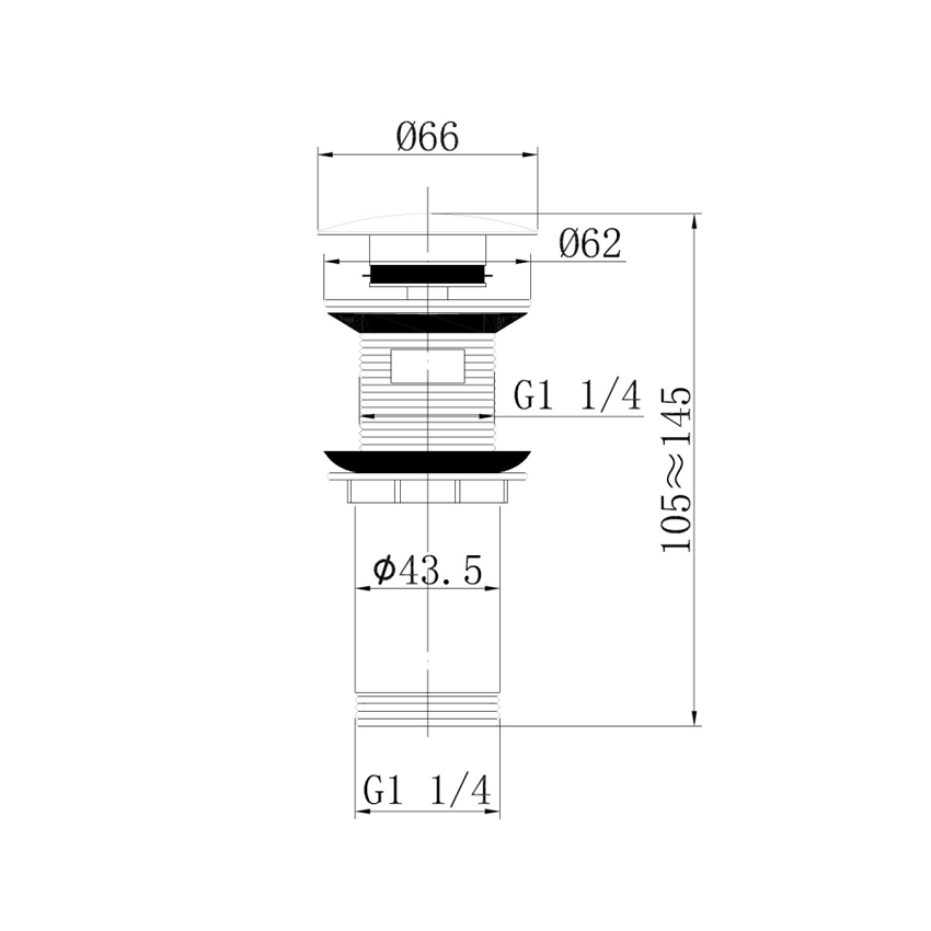 Донный клапан Abber AF0010W с переливом, белый изображение