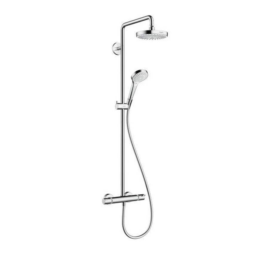 Душевая стойка Hansgrohe Croma Select S 27253400, Showerpipe 180 2jet с термостатом, белый/хром