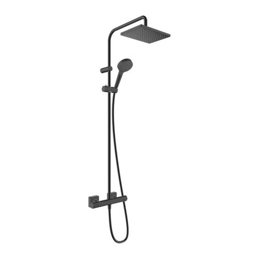 Душевая стойка Hansgrohe Vernis Shape Showerpipe 230 1jet 26286670 с термостатом, черный матовый