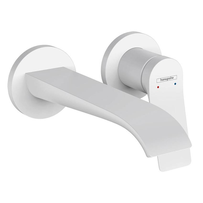 Смеситель для раковины Hansgrohe Vivenis со сливным гарнитуром 75050700 белый матовый