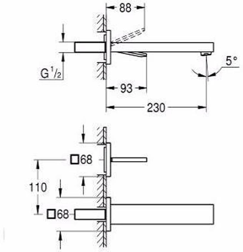 Встраиваемый смеситель Grohe Eurocube Joy 19998000 изображение